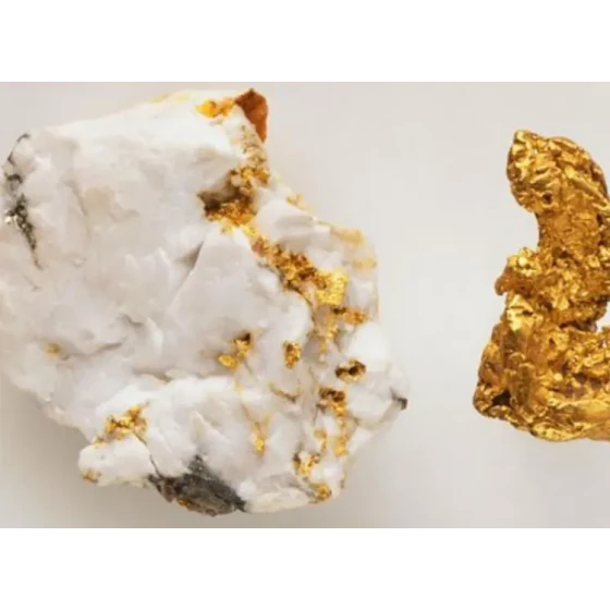 Test di lavorazione mineraria del minerale d'oro solfidrico