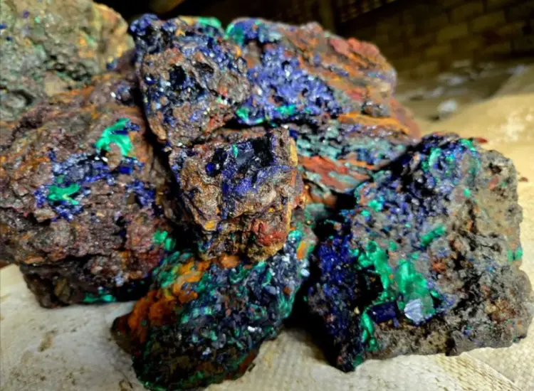 Test di lavorazione mineraria del solfuro di rame